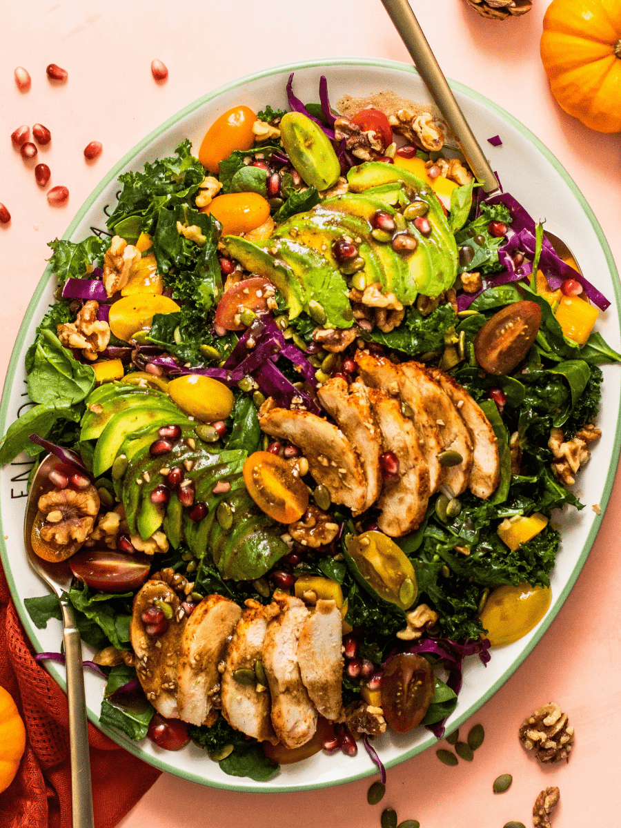 Winter Kale Salad With Grilled Chicken 